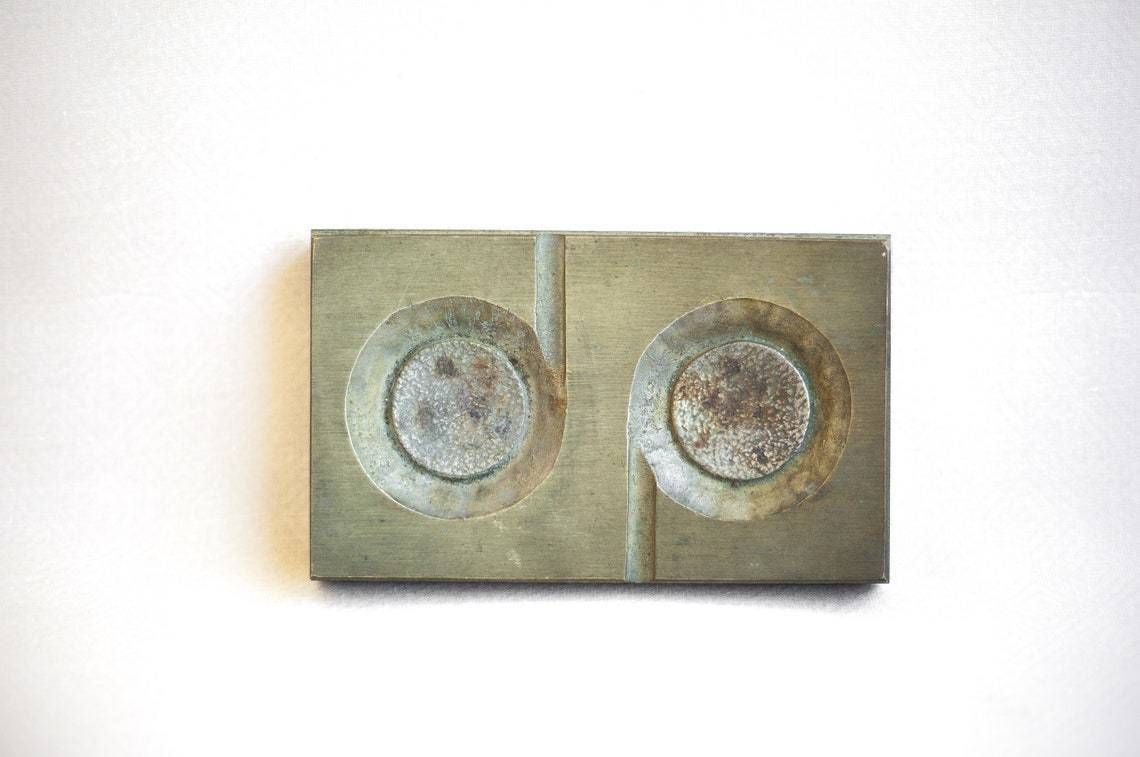 Modernist Ashtray  Brass Ashtray  Pharmaceutical Advertising Ashtray  Design Ashtray Geometric Shape Brutalist  Ashtray 60's photo vinterior