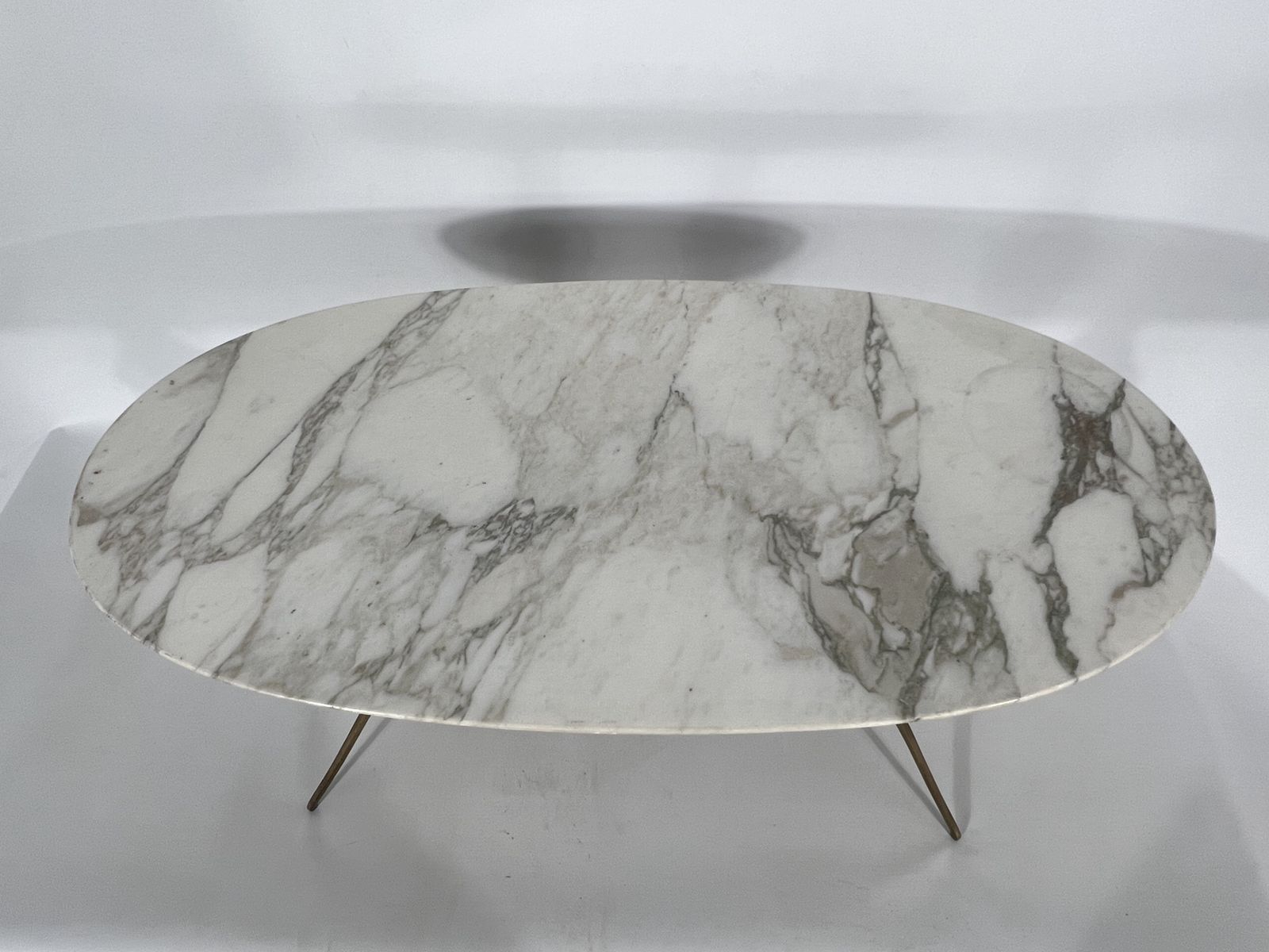 Vintage Brass And Marble Coffee Table. Italy 1950s photo Furniture