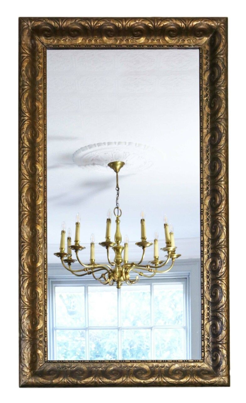 19th Century Very Large Quality Gilt Wall Mirror Overmantle