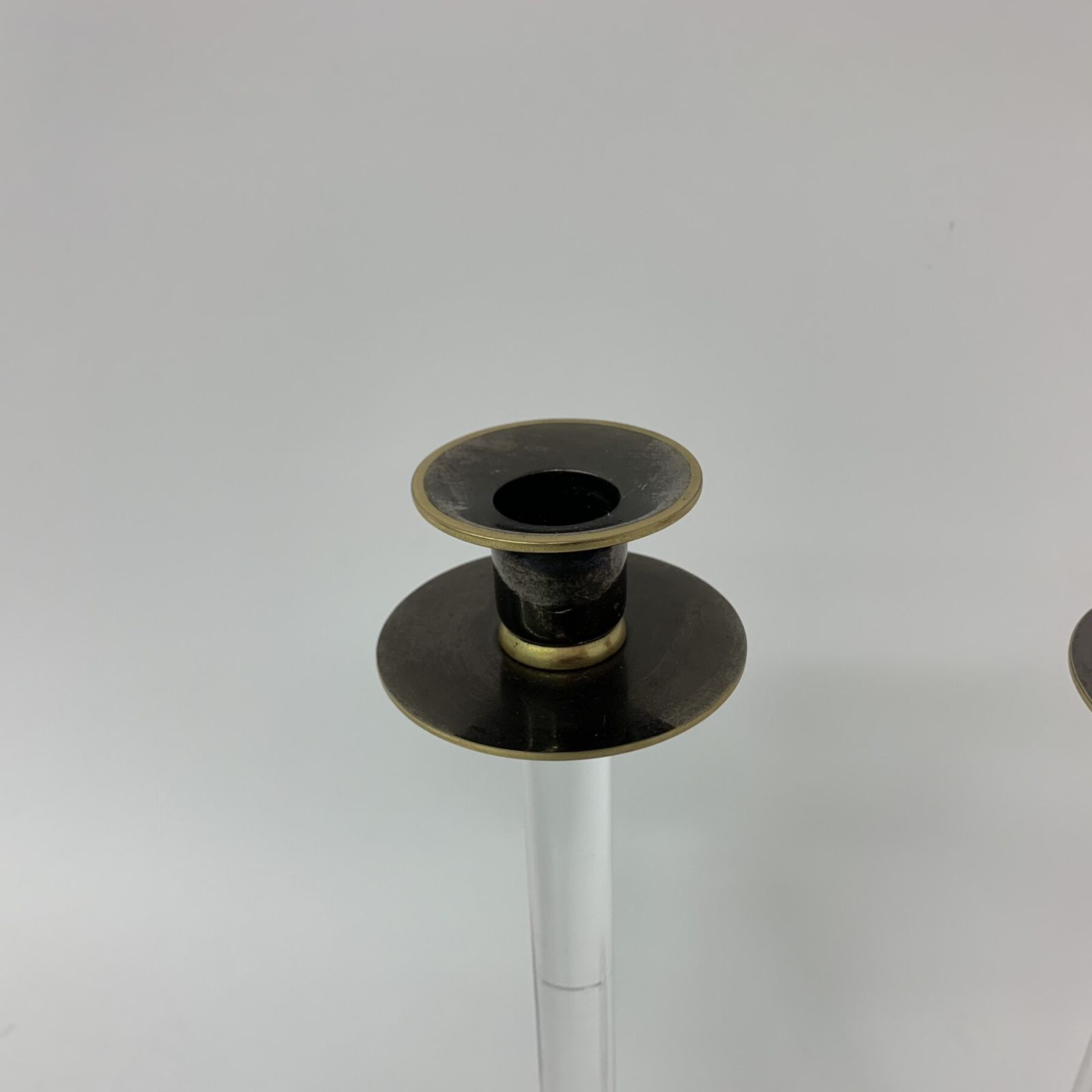 Set Of 2 Caravell Lucite Candle Sticks , 1970’s photo Home Decor