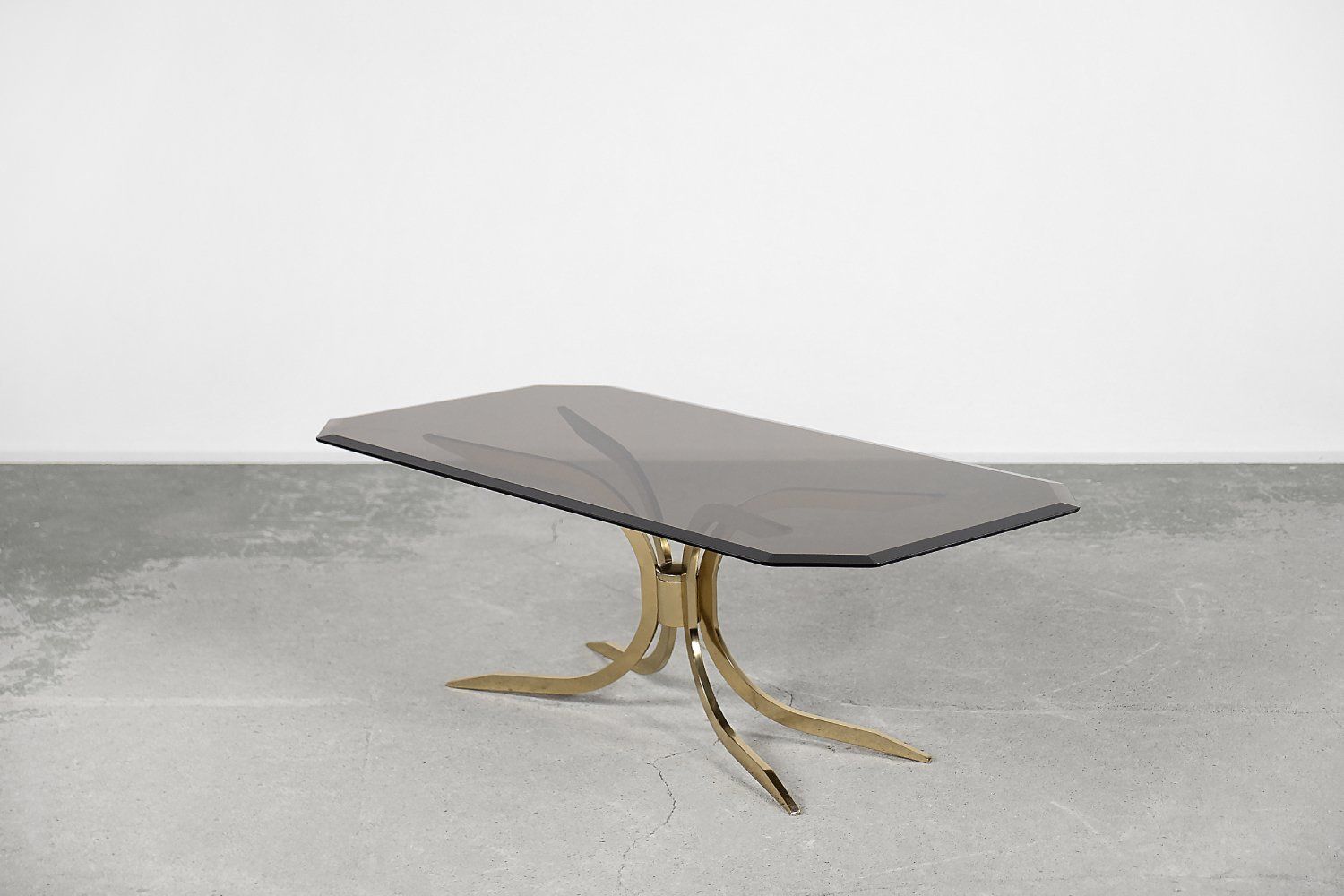 Vintage Hollywood Regency Gold Brass Glamour Coffee Table With Glass Top, 1970s photo 2029.0