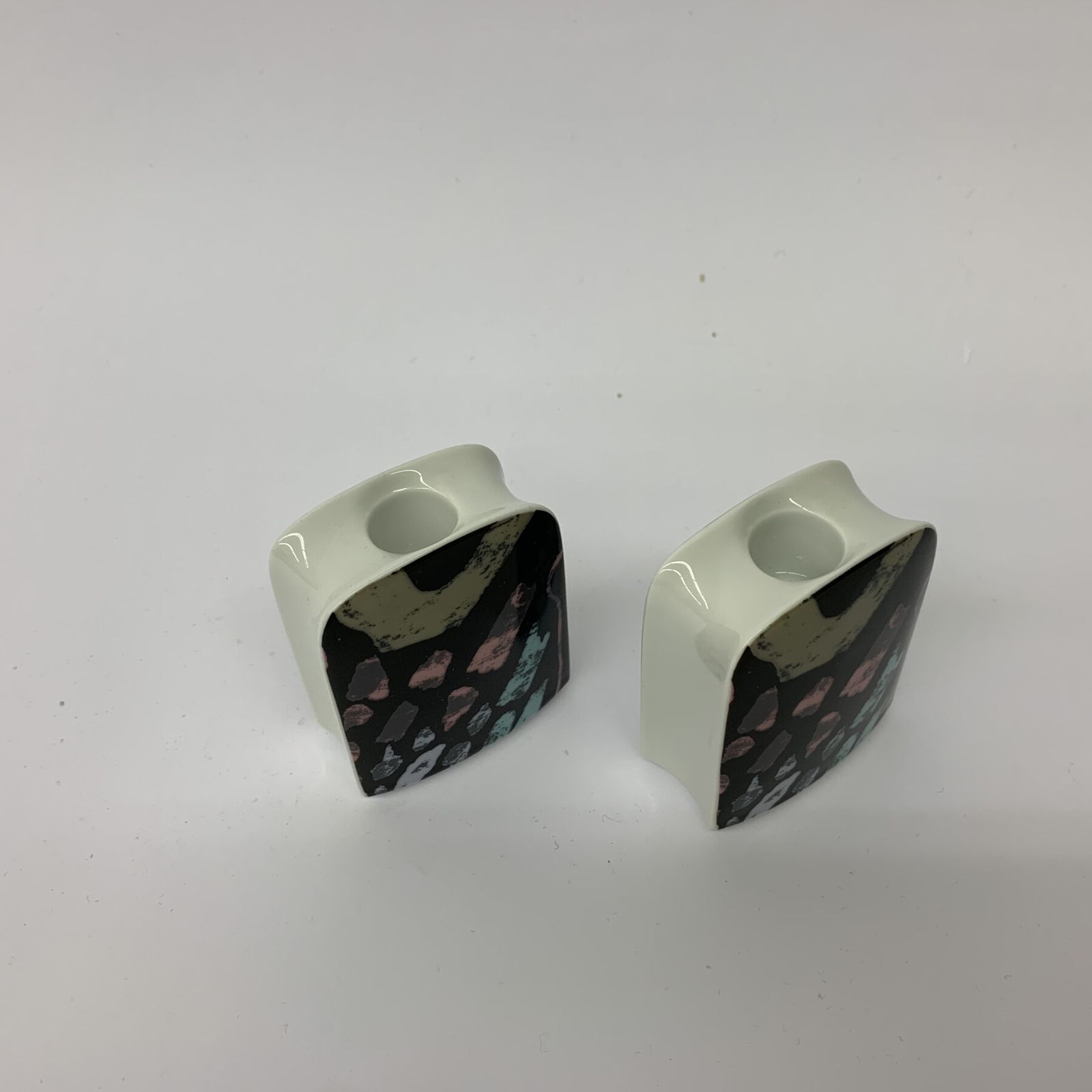 Thomas Porcelain Vase By Rosenthal And Set Of 2 Candle Holders , 1980’s Memphis Style photo 257.92