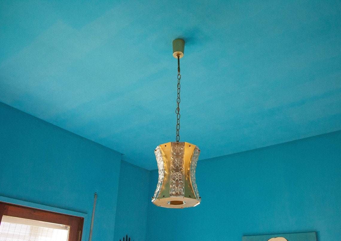 Vintage Suspension  Glass Suspension  Brass Suspension  Glass And Brass Chandelier  Interior Décor  Vitrika Ceiling Lamp Style  During Light photo Lighting