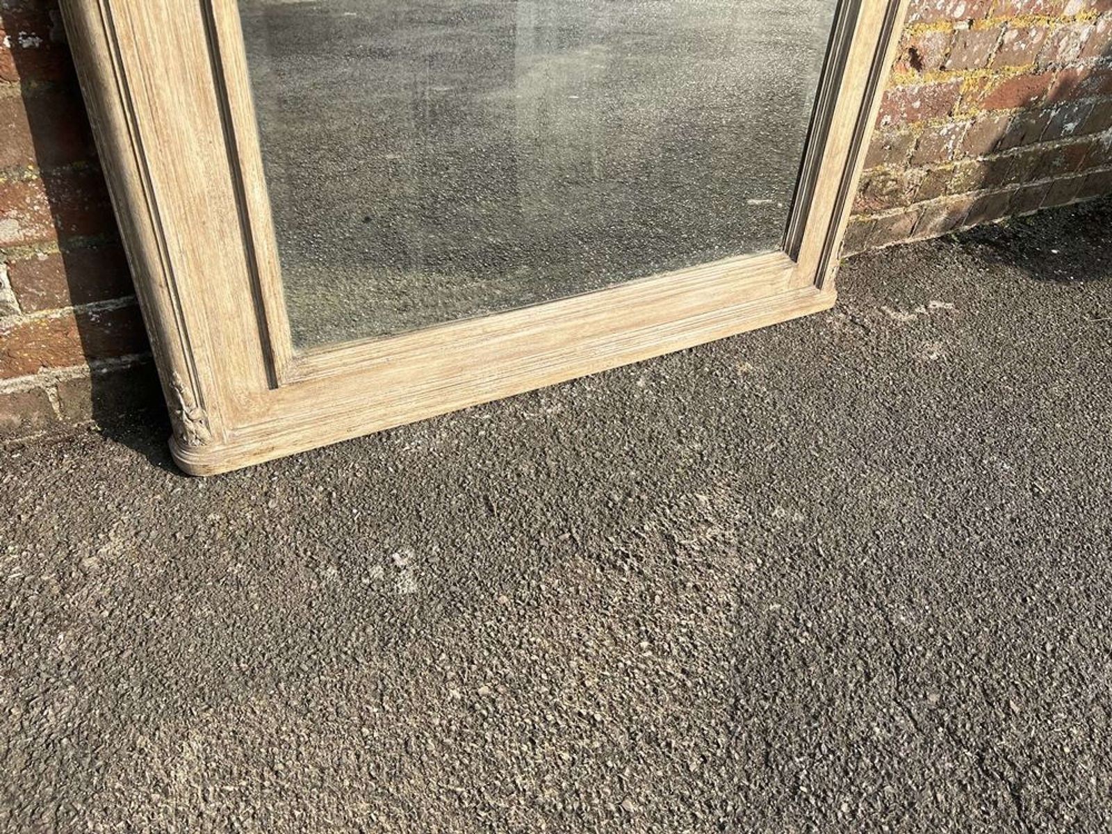 A Superb Large Antique French 19th Century Carved Wood Painted Mirror. photo vinterior