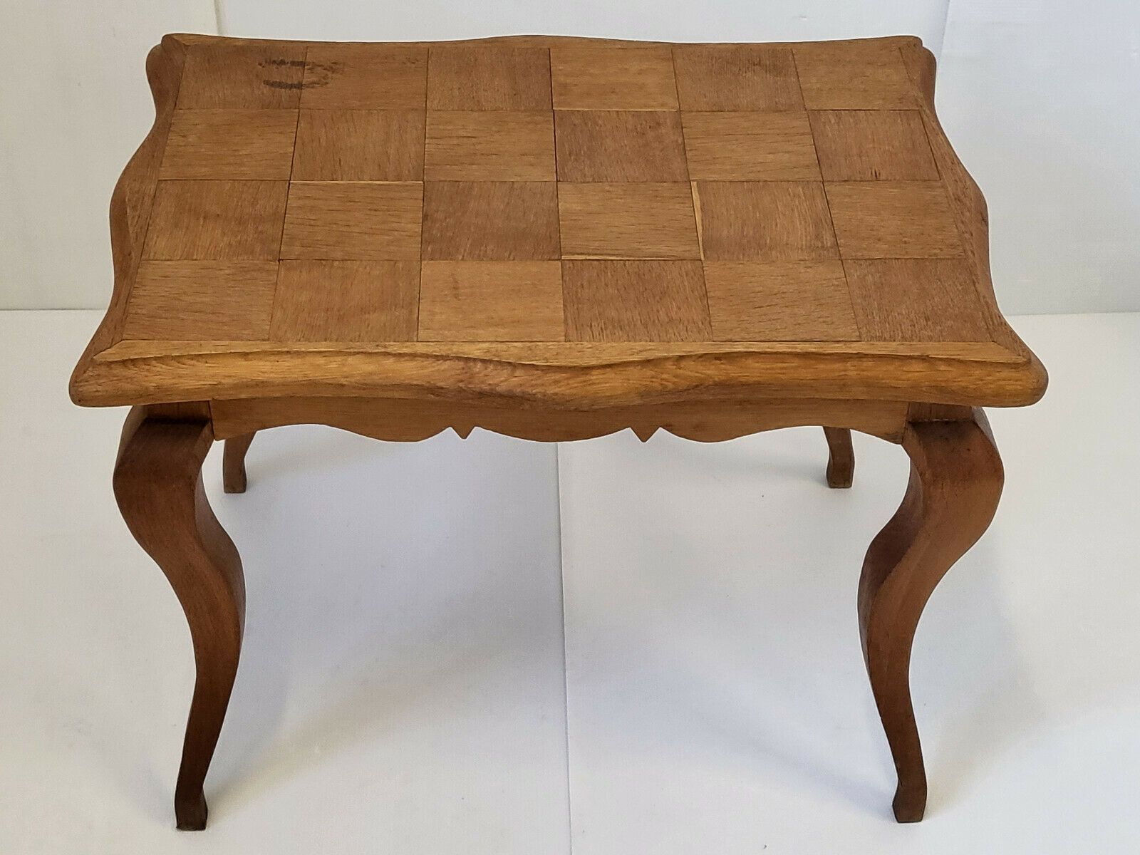 Table D'appoint Vintage 1950 En Chene Plateau A Damier 50s 1950s Annees 50 photo furniture