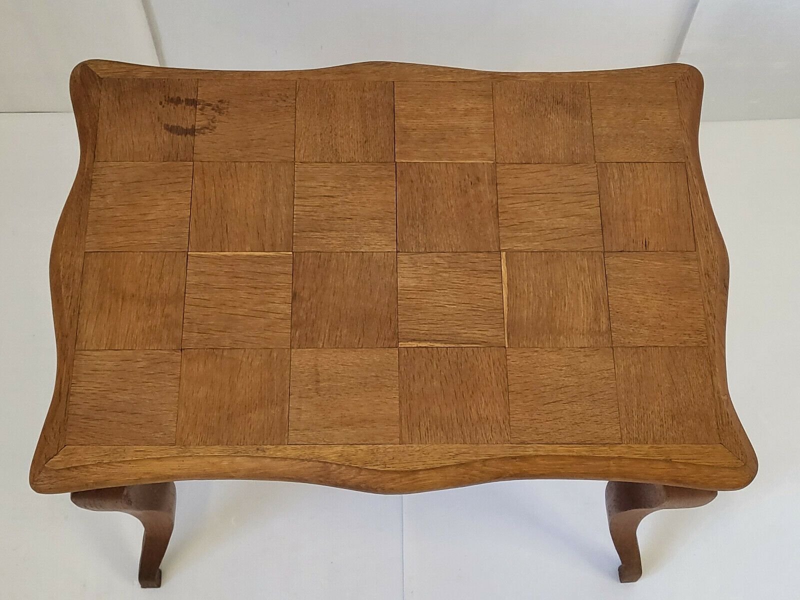 Table D'appoint Vintage 1950 En Chene Plateau A Damier 50s 1950s Annees 50 photo for sale