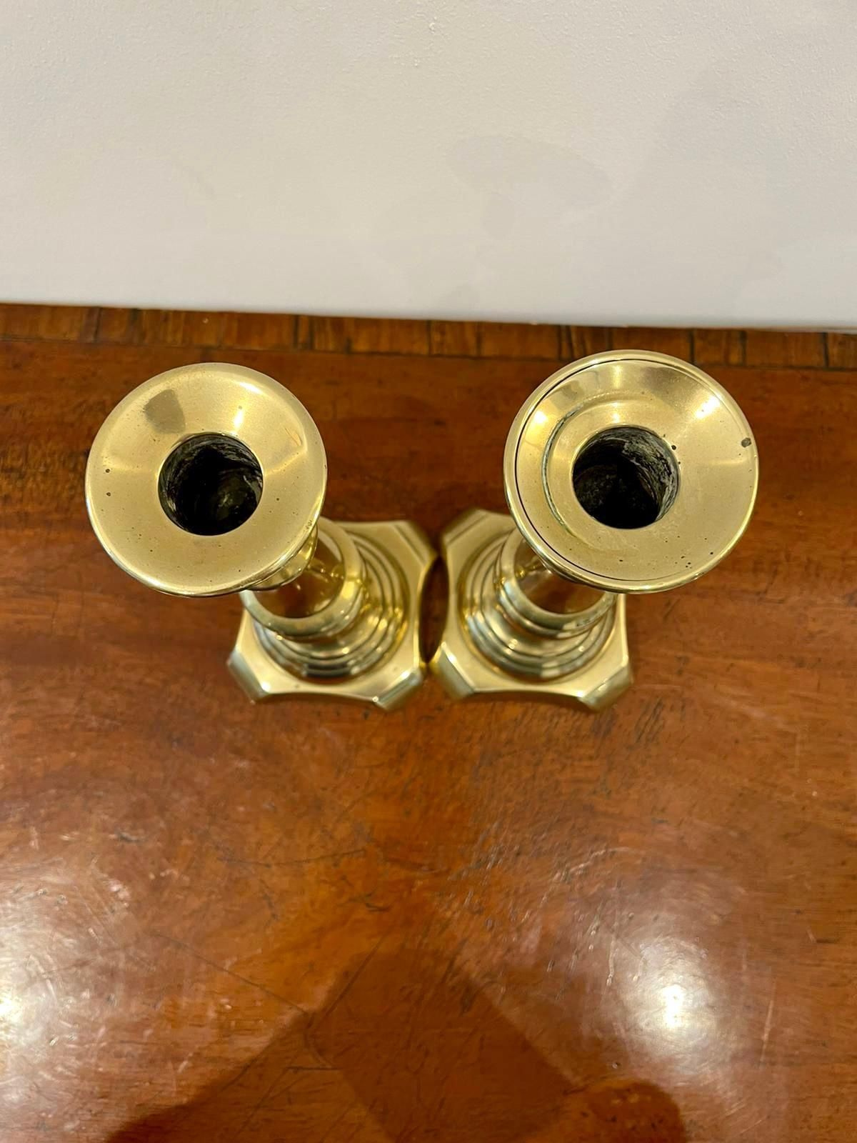 Pair Of Antique Victorian Brass Candlesticks photo Home Decor