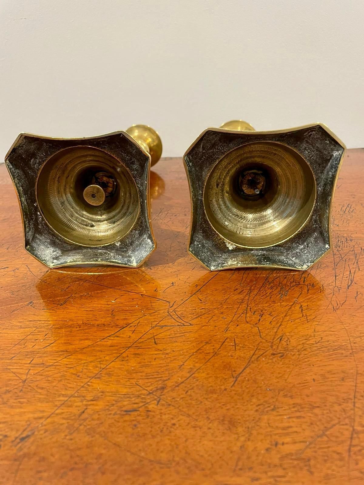Pair Of Antique Victorian Brass Candlesticks photo vinterior