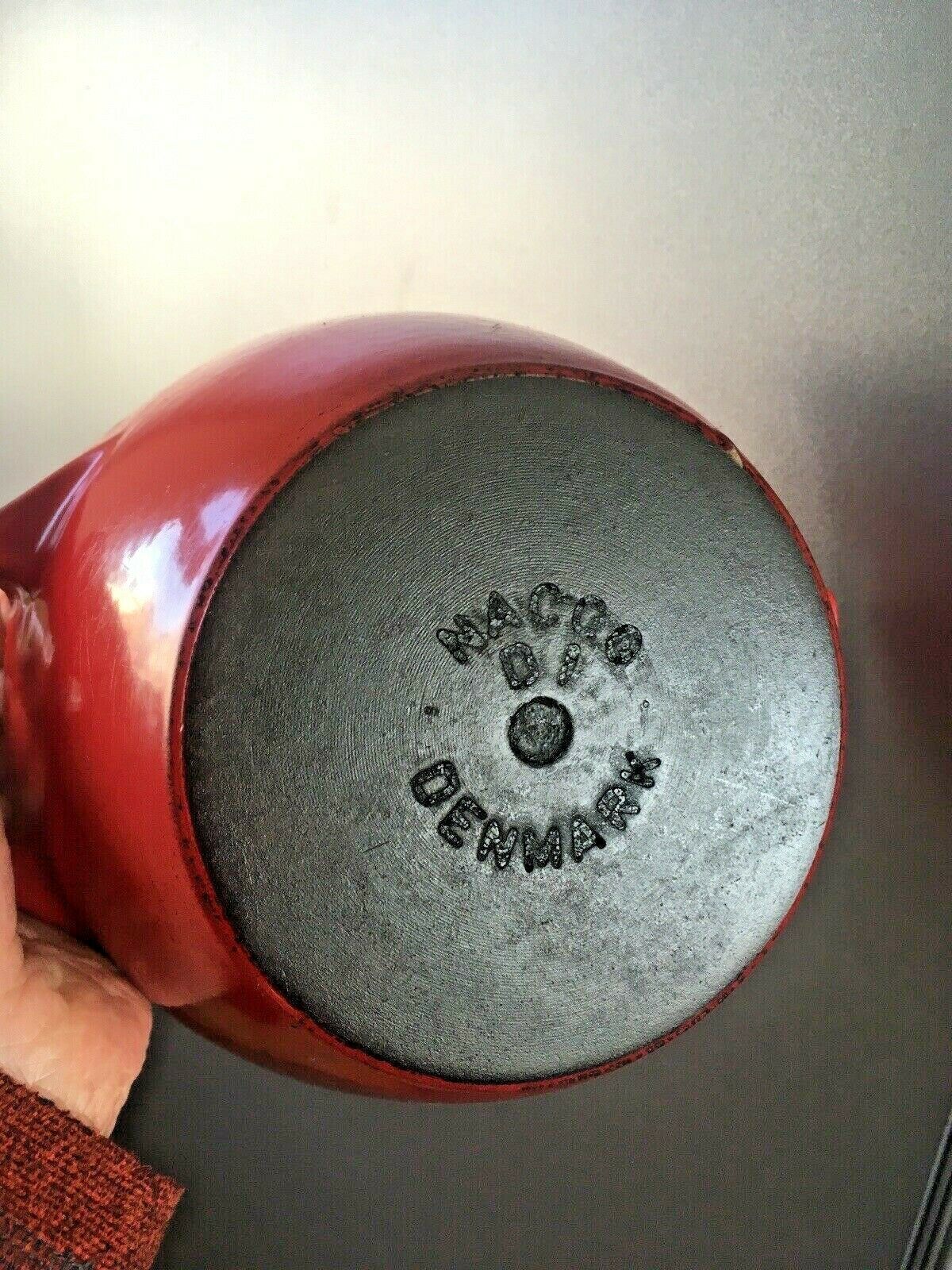 photo furniture Mid Century Danish Nacco D1 Michael Lax Red Cast Iron Casserole Dish Dutch Oven