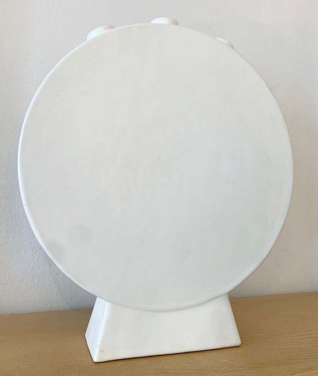 White Ceramic Tulip Vase By Pol Chambost, France, 1940s photo Home Decor
