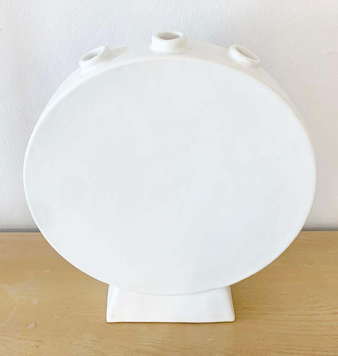 photo furniture White Ceramic Tulip Vase By Pol Chambost, France, 1940s