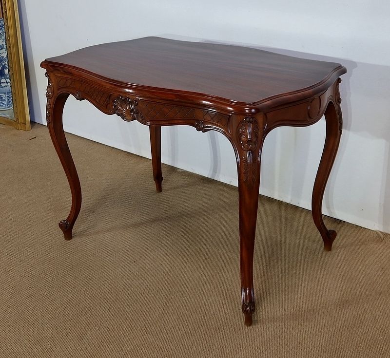 Middle Table In Solid Mahogany, Louis XV Style, 19th Century photo for sale