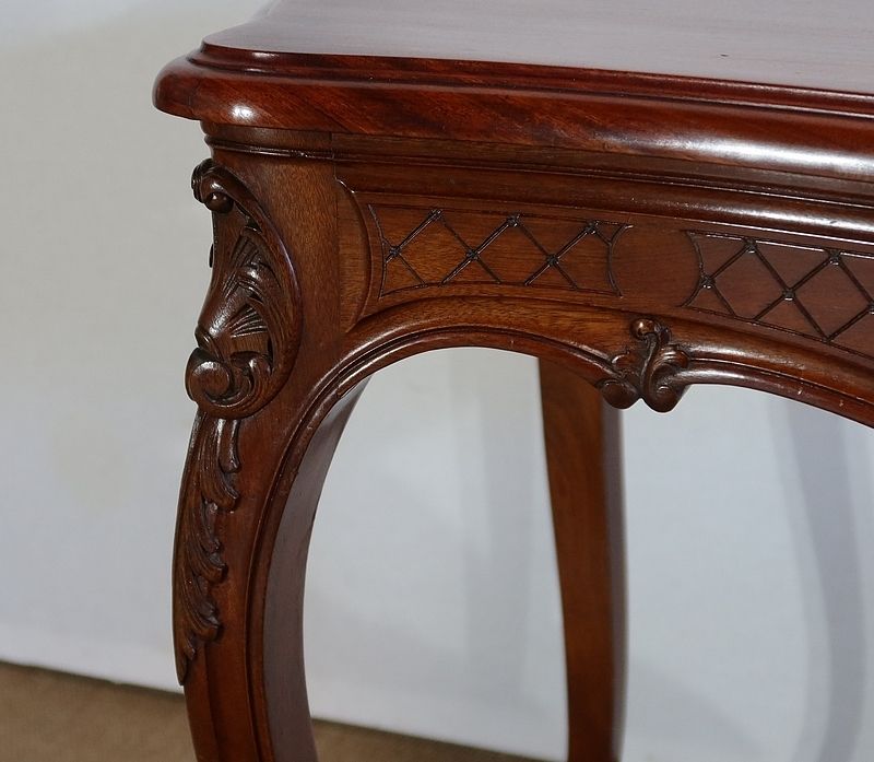 Middle Table In Solid Mahogany, Louis XV Style, 19th Century photo vintage
