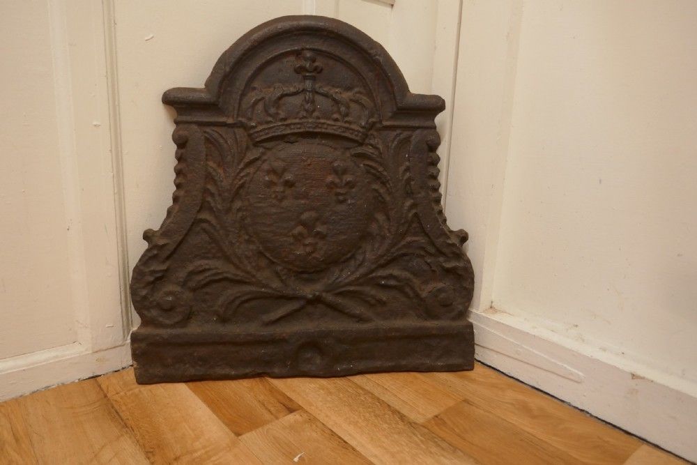 Antique French Cast Iron Fire Back photo furniture