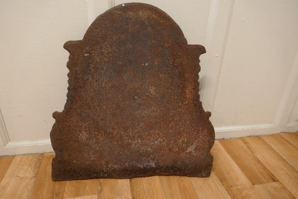 Antique French Cast Iron Fire Back photo vinterior