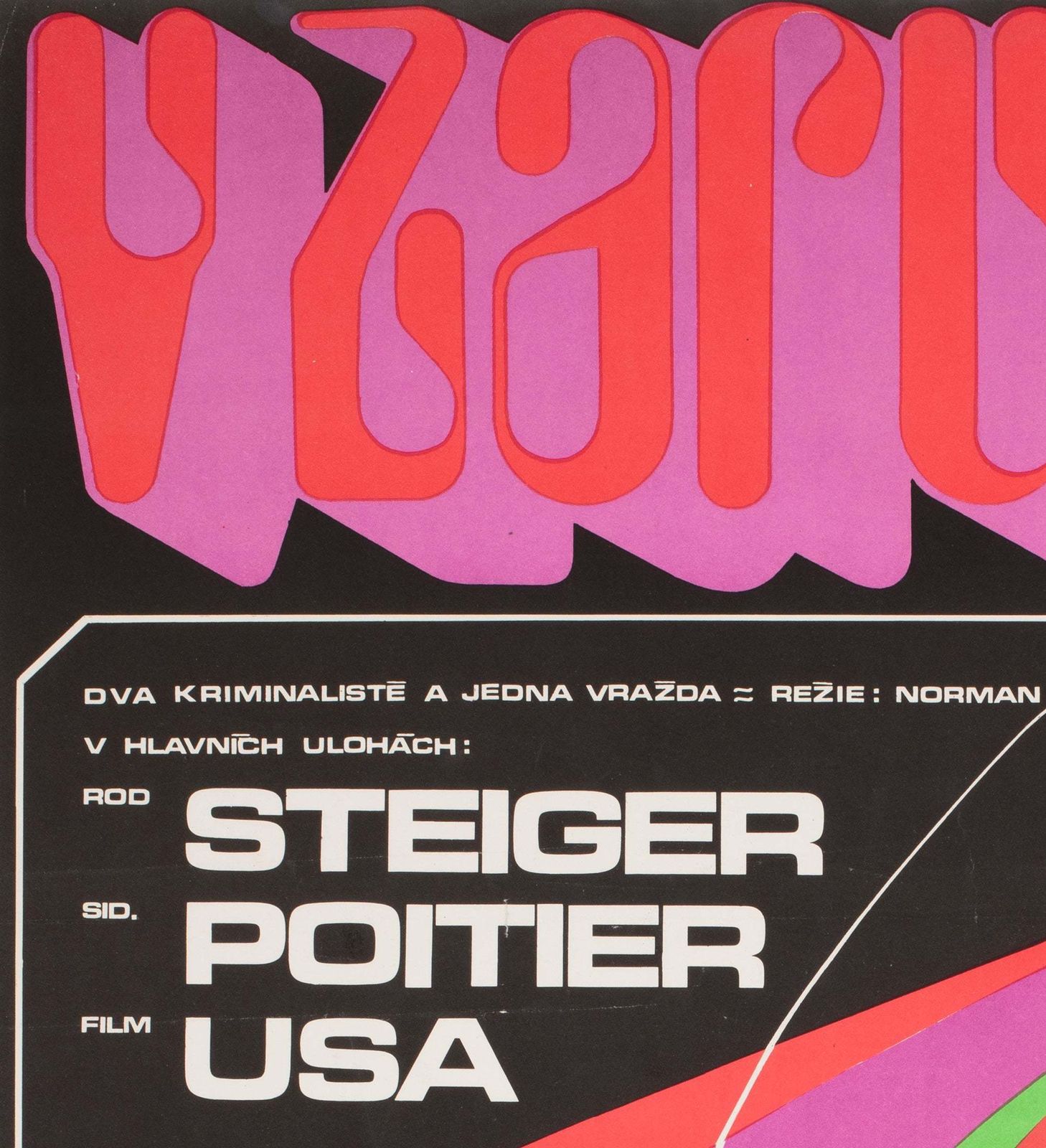 In The Heat Of The Night 1970 Czech A1 Film Poster, Kaplan photo for sale