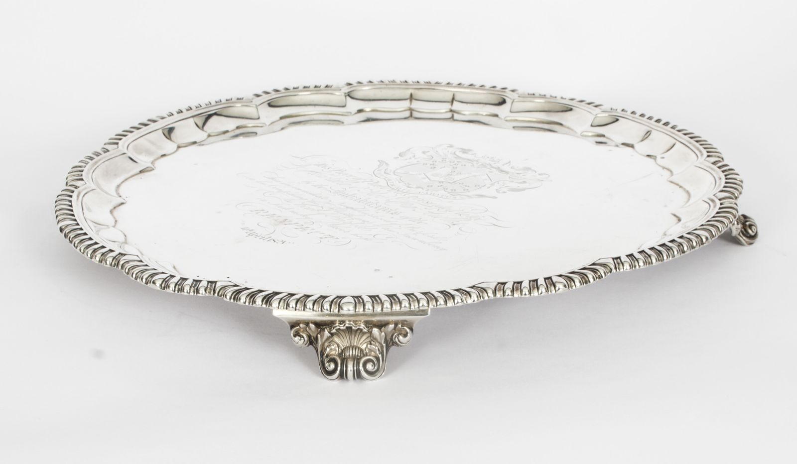 Antique Paul Storr Large William IV Silver Tray Salver 1820  19th Century photo 5750.0