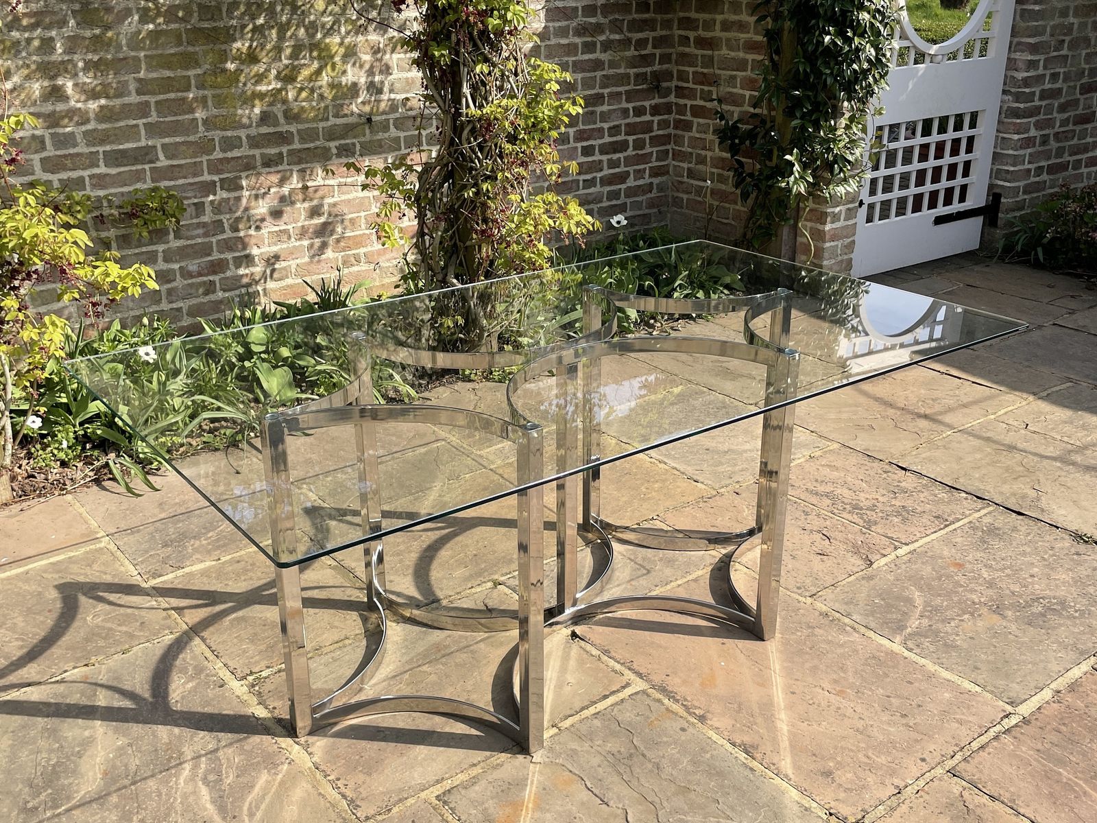 Merrow Associates Glass Topped Dining Table Mid Century Modern 1970's photo Furniture