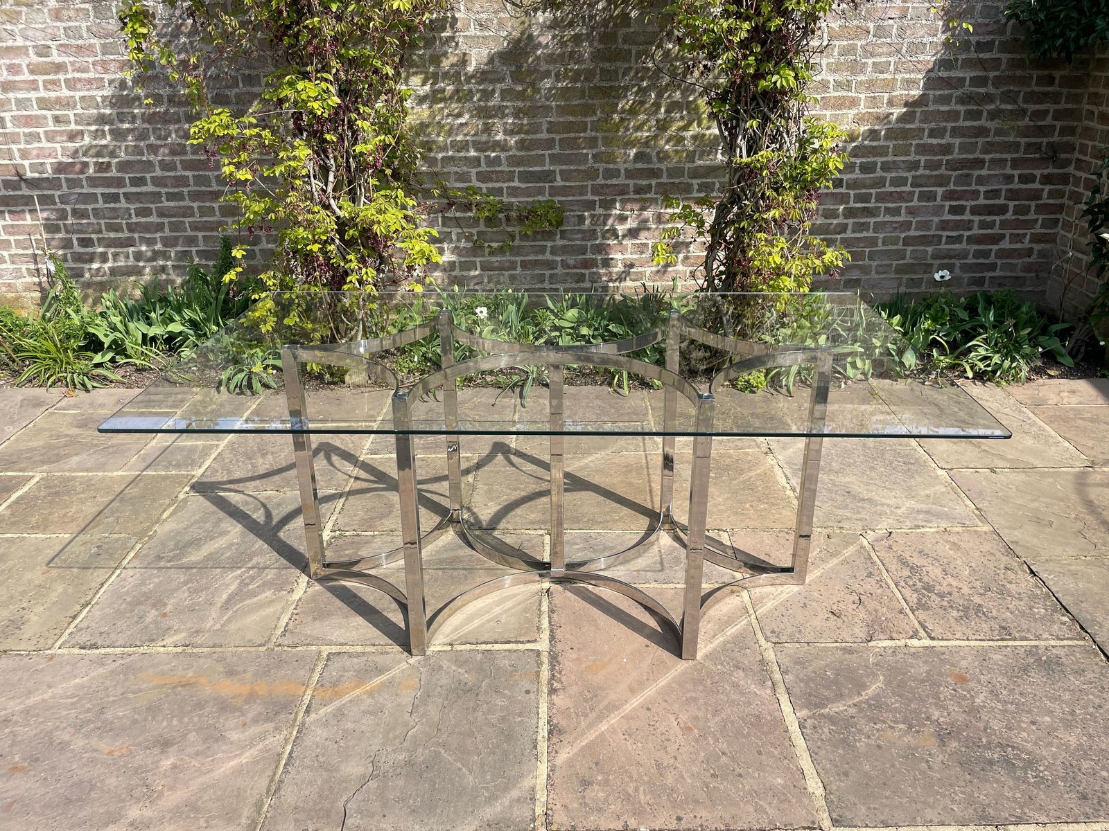 Merrow Associates Glass Topped Dining Table Mid Century Modern 1970's photo buy