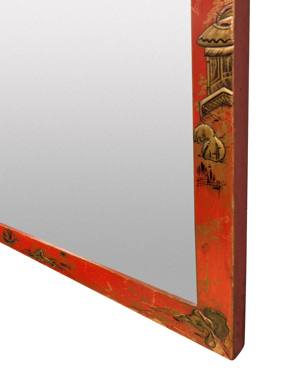 A Pair Of English Scarlet Japanned Mirrors photo vinterior