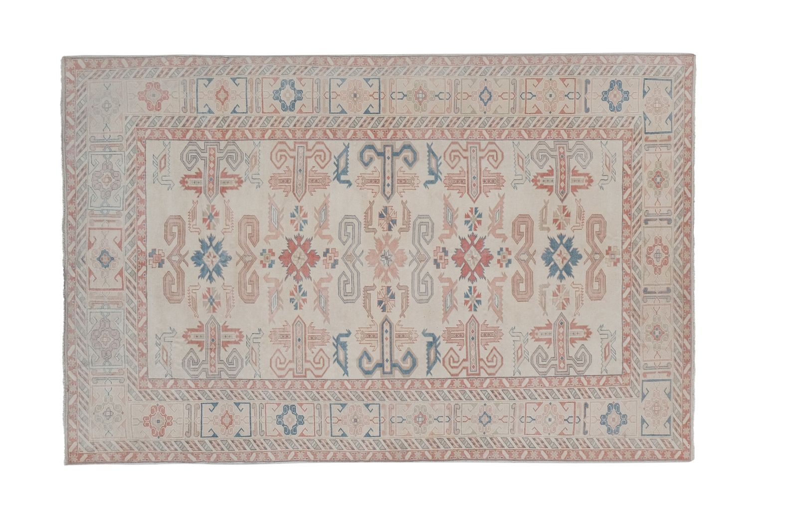 Tan Turkish Kars Rug With Mid Century Modern Style 5'8'' X 8'6'' photo furniture