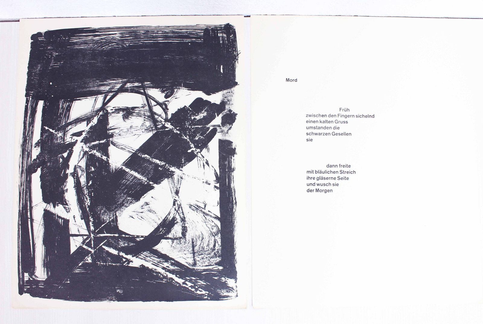 Lithograph By Swiss Artist Bernd Völkle 1963 photo furniture