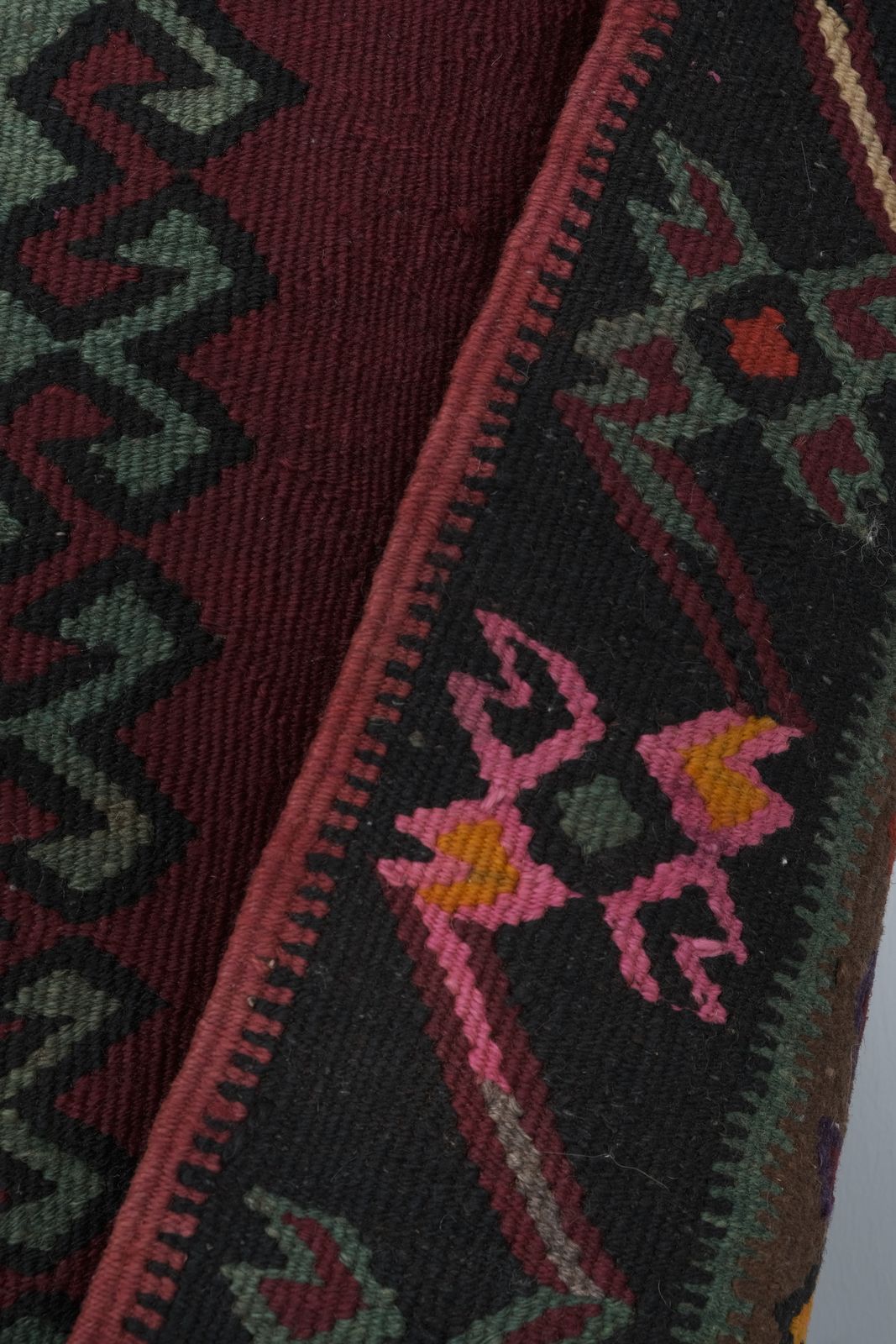 Kilim turc tissé main, grand chemin de table, années 1960 - 6'3" × 18'8" photo 1909.0