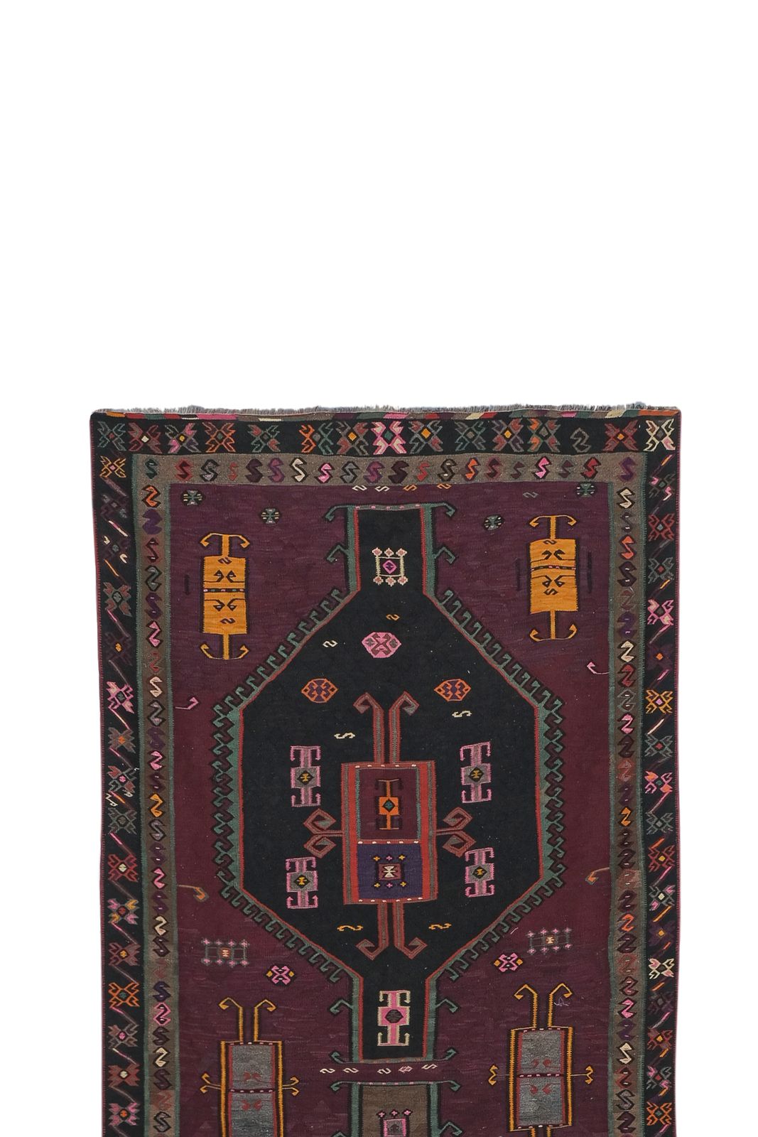 Kilim turc tissé main, grand chemin de table, années 1960 - 6'3" × 18'8" photo for sale