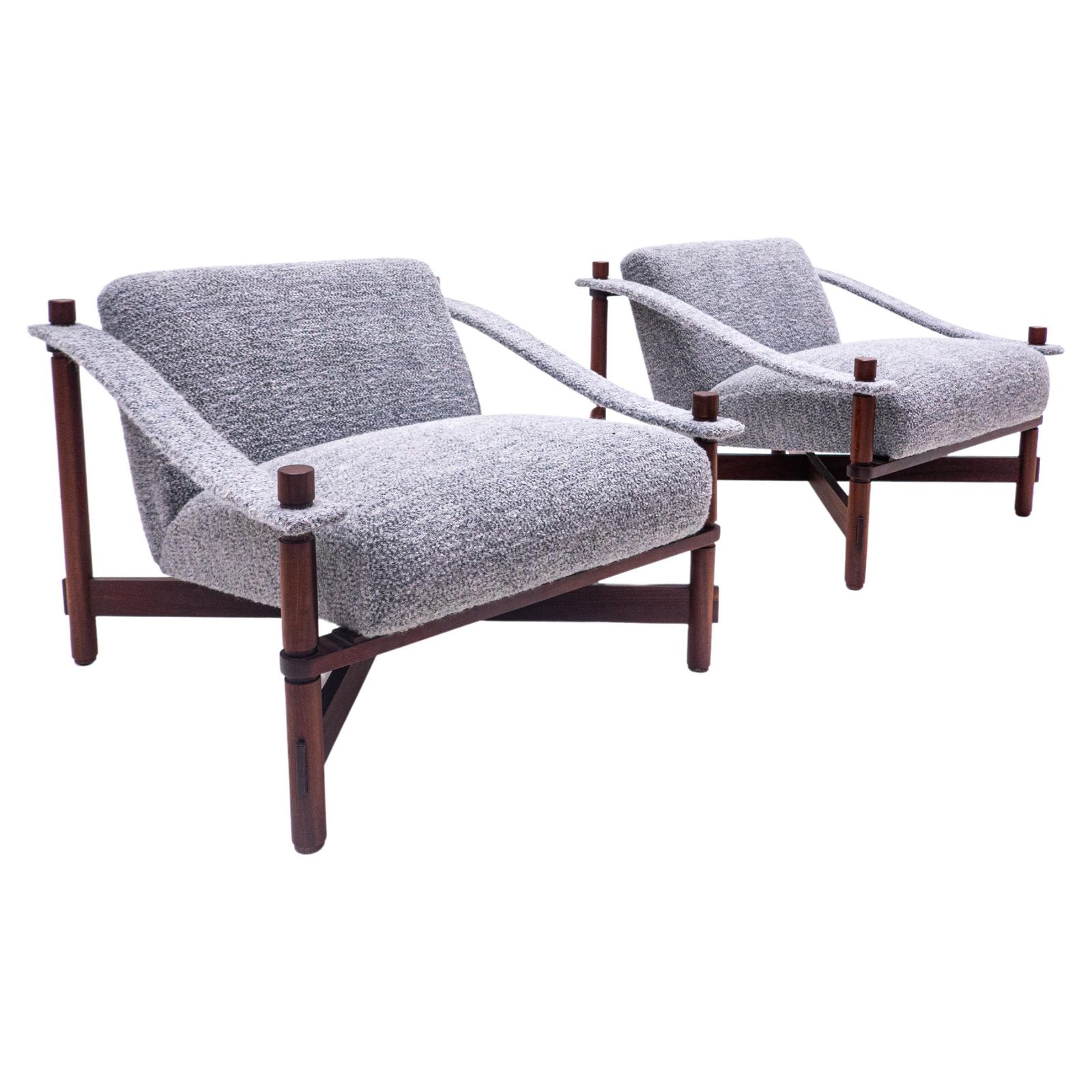 Pair Of Mid Century Armchairs By Raffaella Crespi, Italy, 1960s   New Upholstery