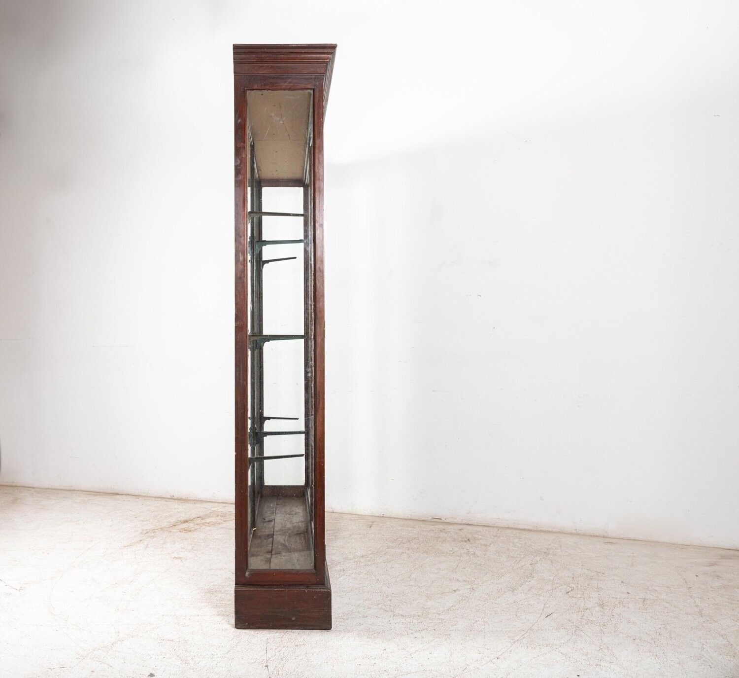 19thc English Glazed Shop Fitters Mahogany Display Cabinet photo Furniture