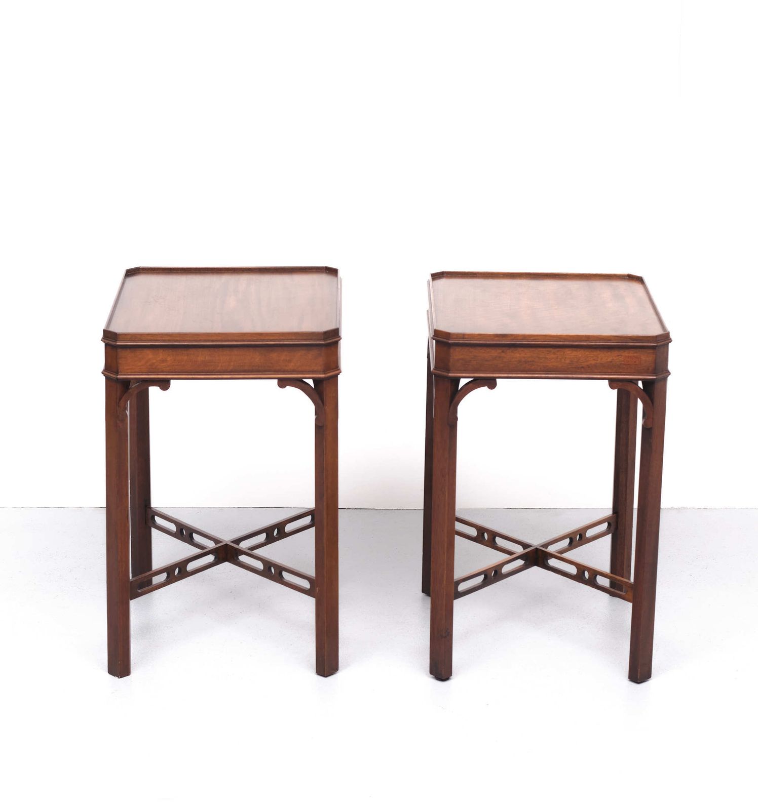 Bevan Funnell Mahogany Side Tables For Reprodux England, 1960s