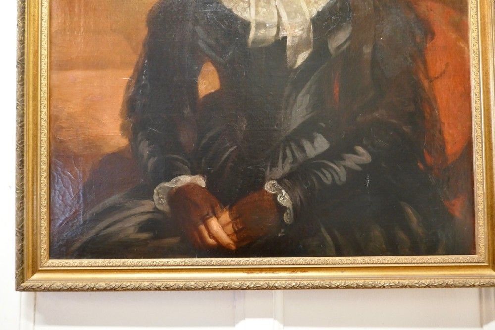 19th Century Oil On Canvas Portrait Of A Gentlewoman photo for sale