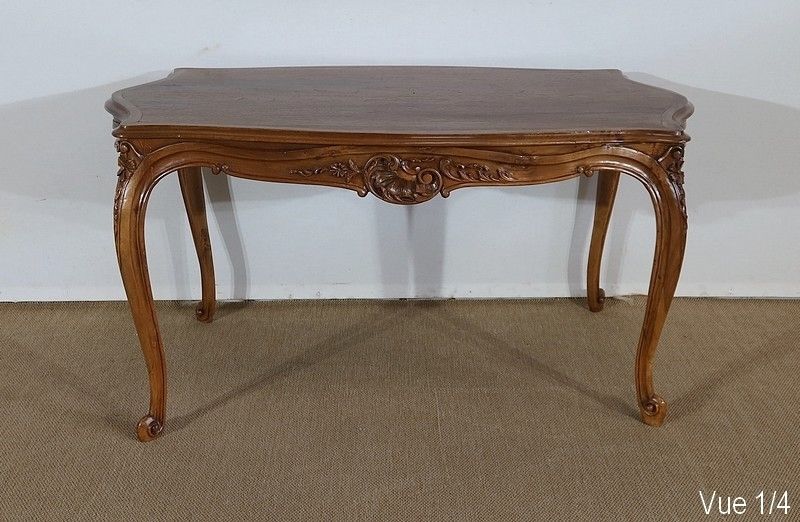photo vintage Living Room Table In Solid Walnut In The Style Of Louis XV, Early 20th Century