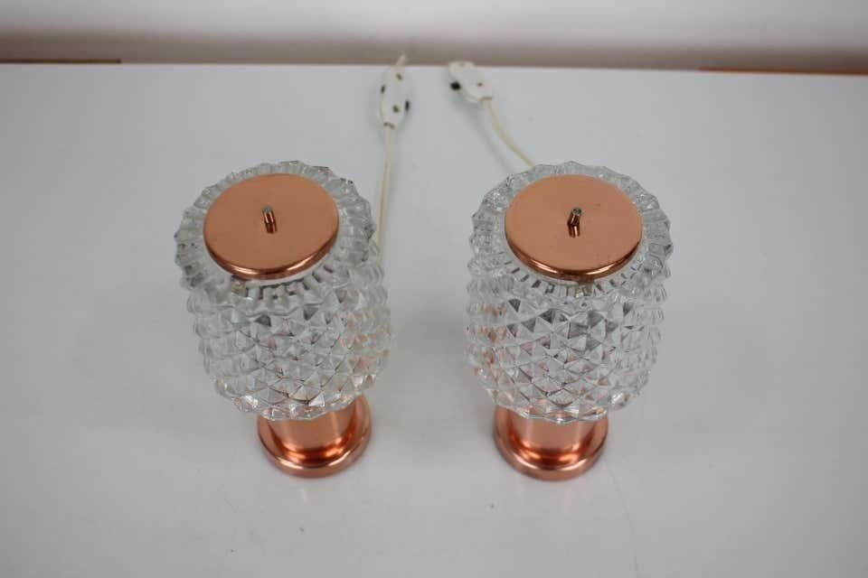 1970s Pair Of Copper Table Lamps By Kamenický šenov, Czechoslovakia photo for sale