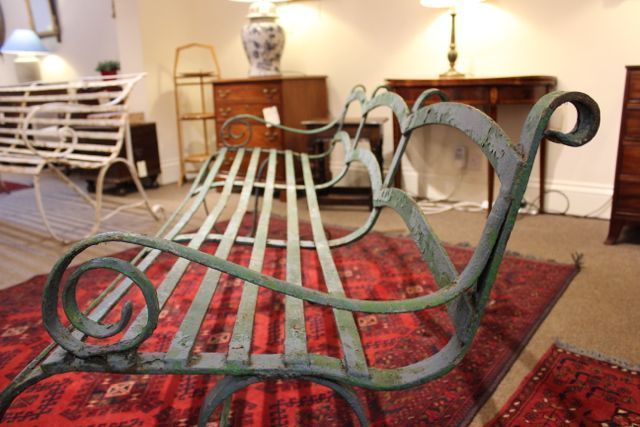 Victorian Wrought Iron Garden Bench photo for sale