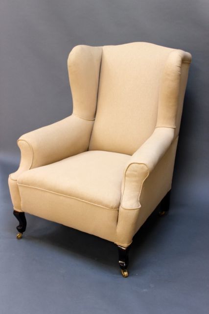 19thc Mahogany Wing Armchair, 1800s photo for sale