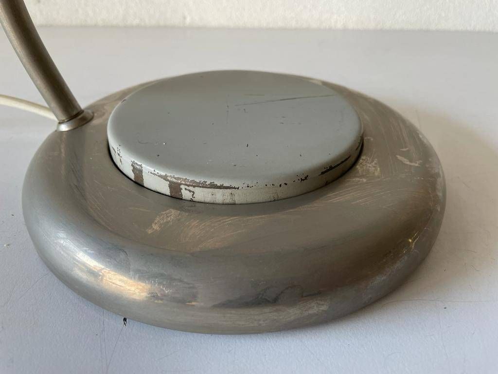 Grey Metal Industrial Desk Lamp, Bauhaus Style, 1960s, Germany photo buy