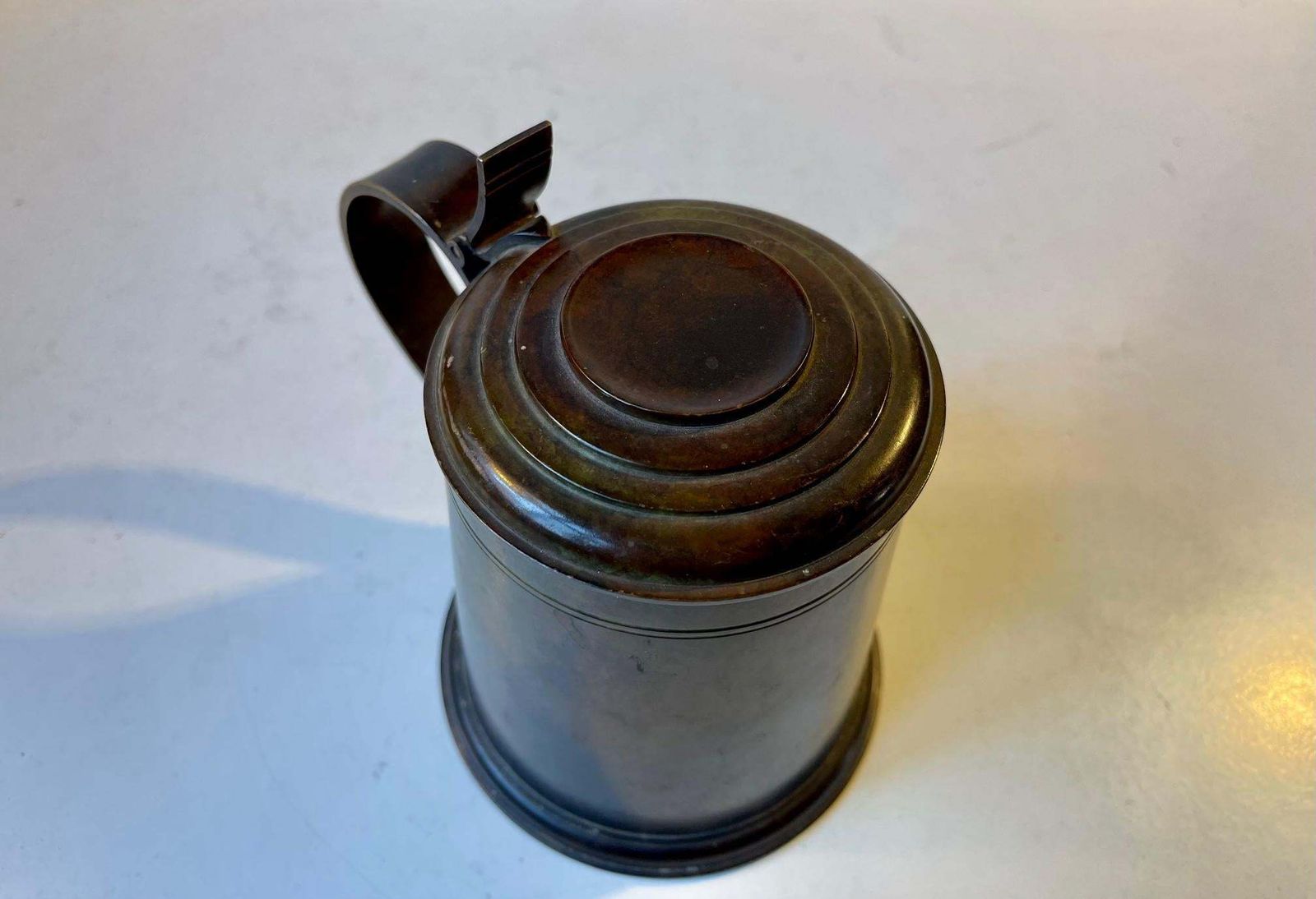 Art Deco Beer Mug In Patinated Bronze, 1930s photo for sale