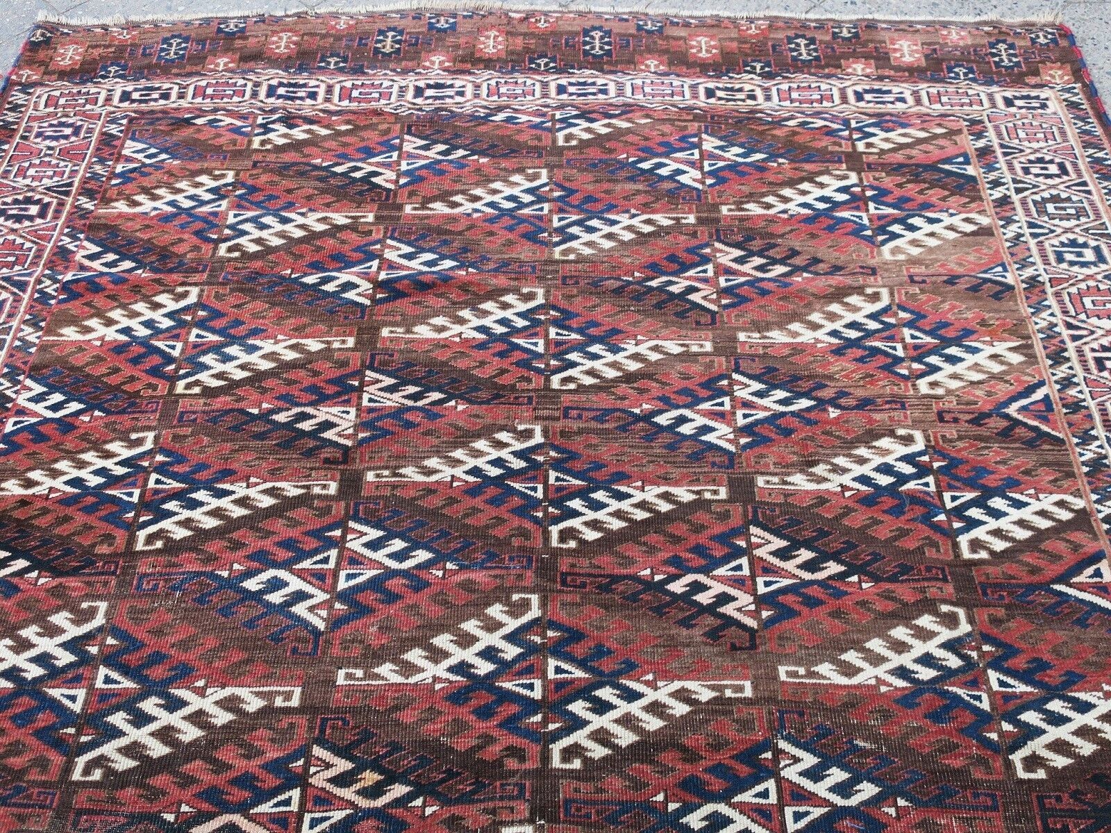Fine Antique Yomud Tribal Main Carpet 1890 294x202cm photo for sale