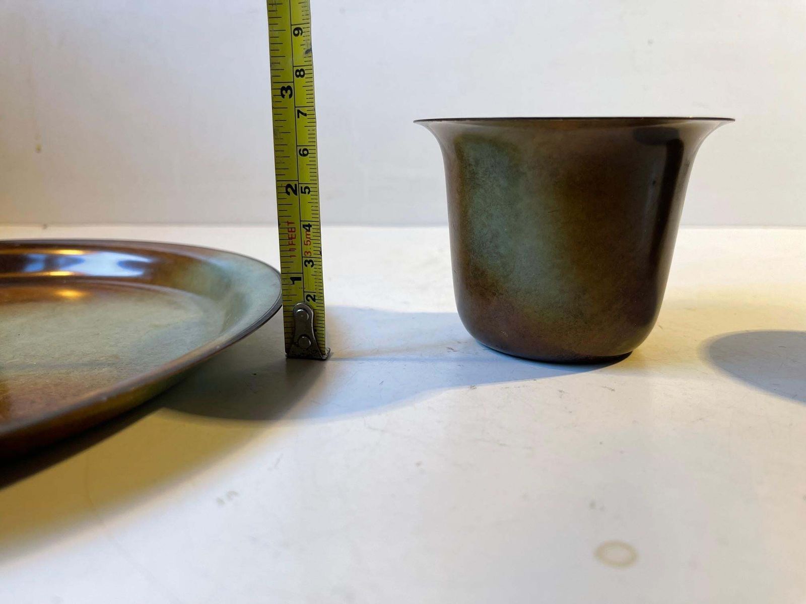 photo furniture Art Deco Bronze Tray & Vessels By Bernhard Linder For Metalkonst, 1930s