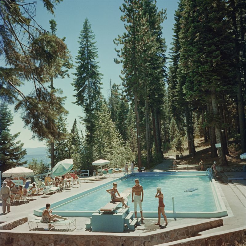 Pool At Lake Tahoe Slim Aarons Oversize C Print Unframed