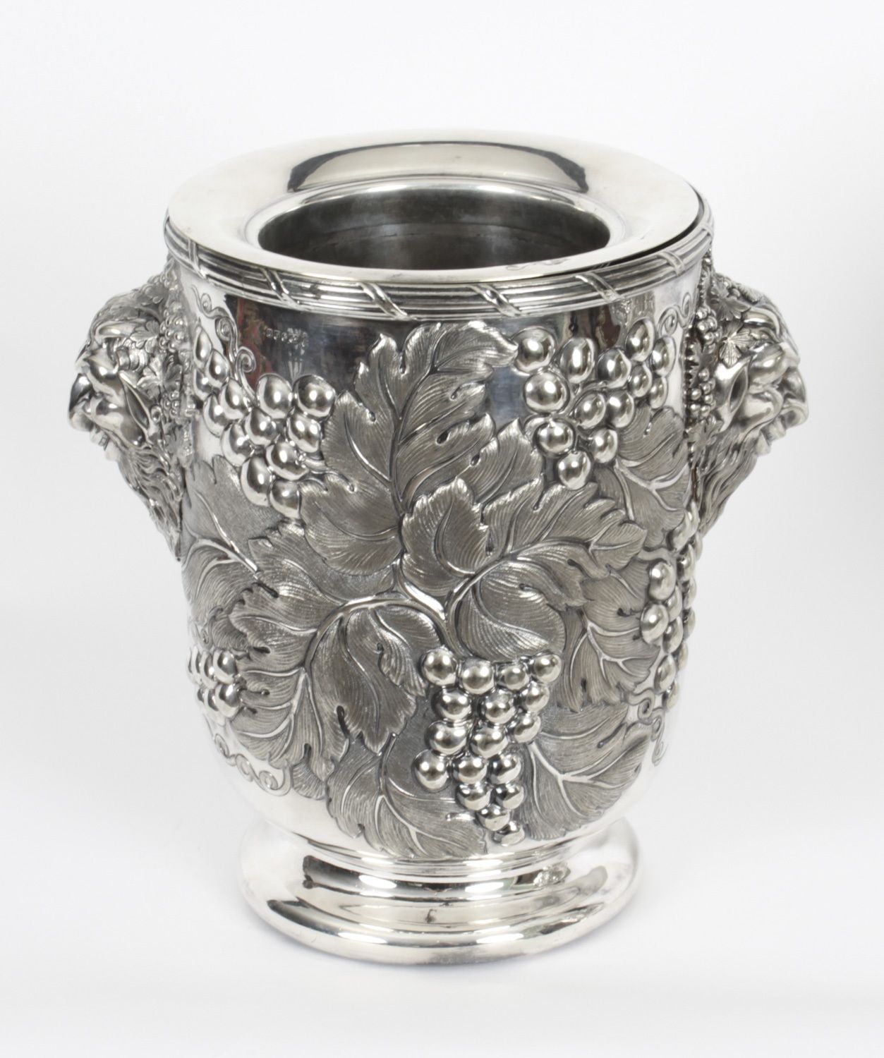 Antique Pair Silver Plated Wine Coolers By Hawksworth, Eyre & Co 19th C photo for sale