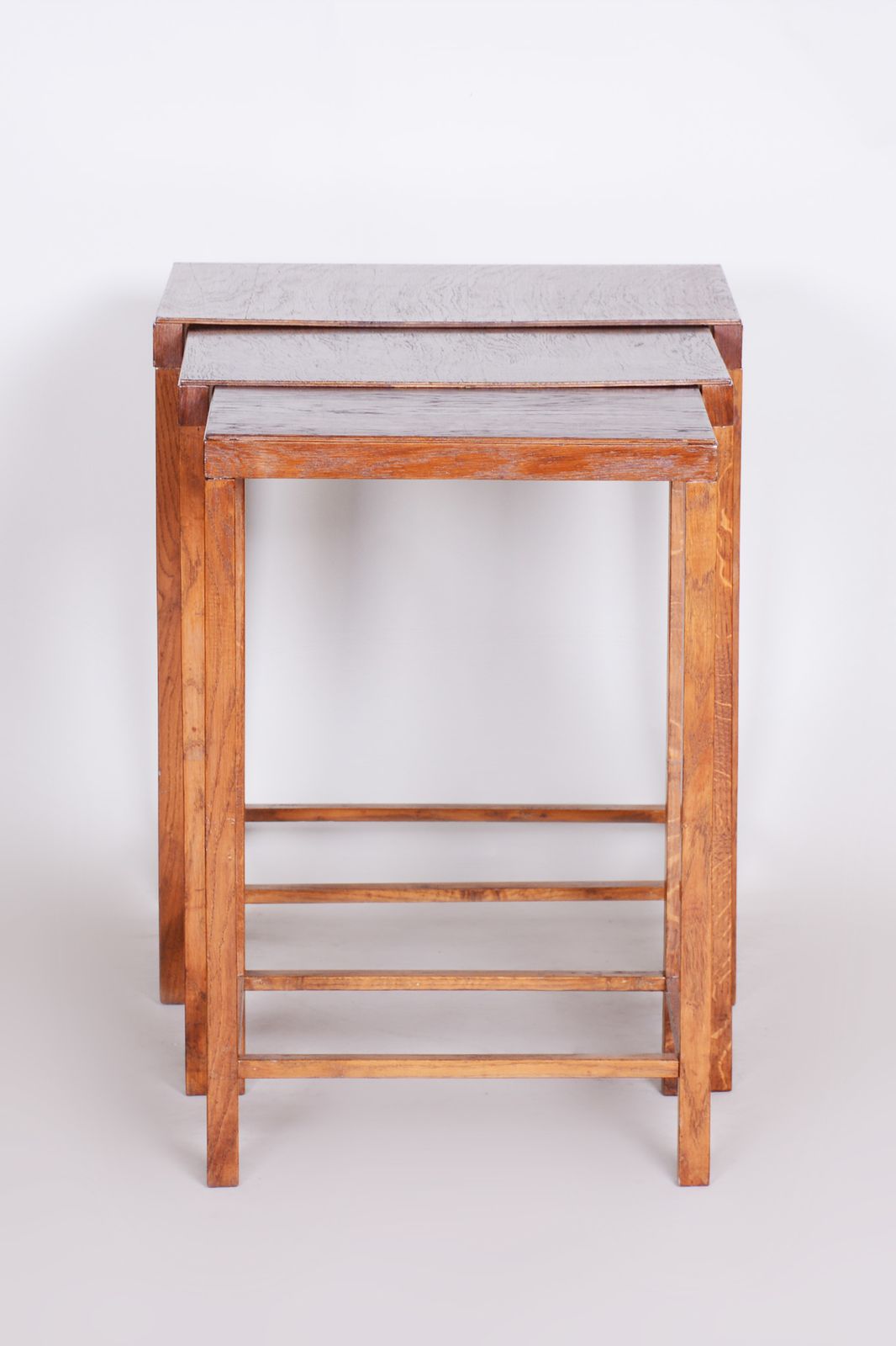 Brown Jan Vanek Nest Tables Made In 1930s Czechia. Art Deco photo Furniture