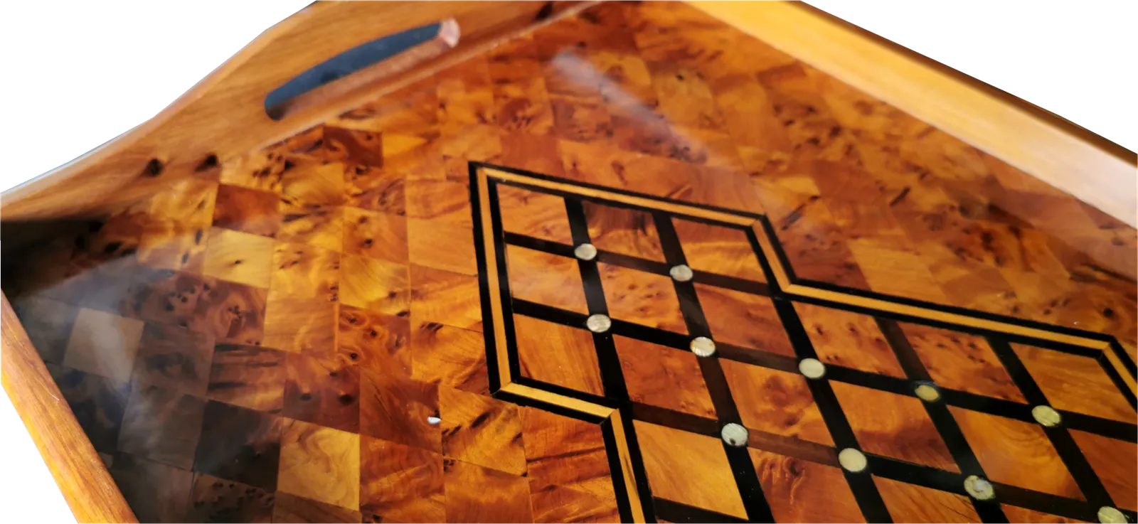 Luxurious Handmade Inlaid Tray. Mother Of Pearl photo Home Decor
