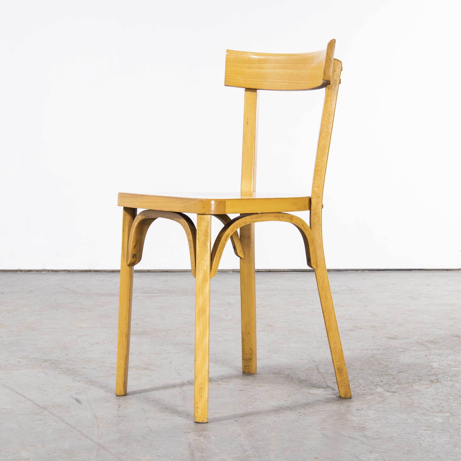 1950’s French Baumann Blonde Slim Back Bentwood Dining Chairs – Set Of Four photo vinterior