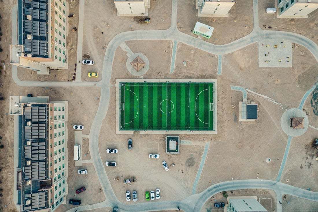 "Sports Court In Residential District" By Aerialperspective Images