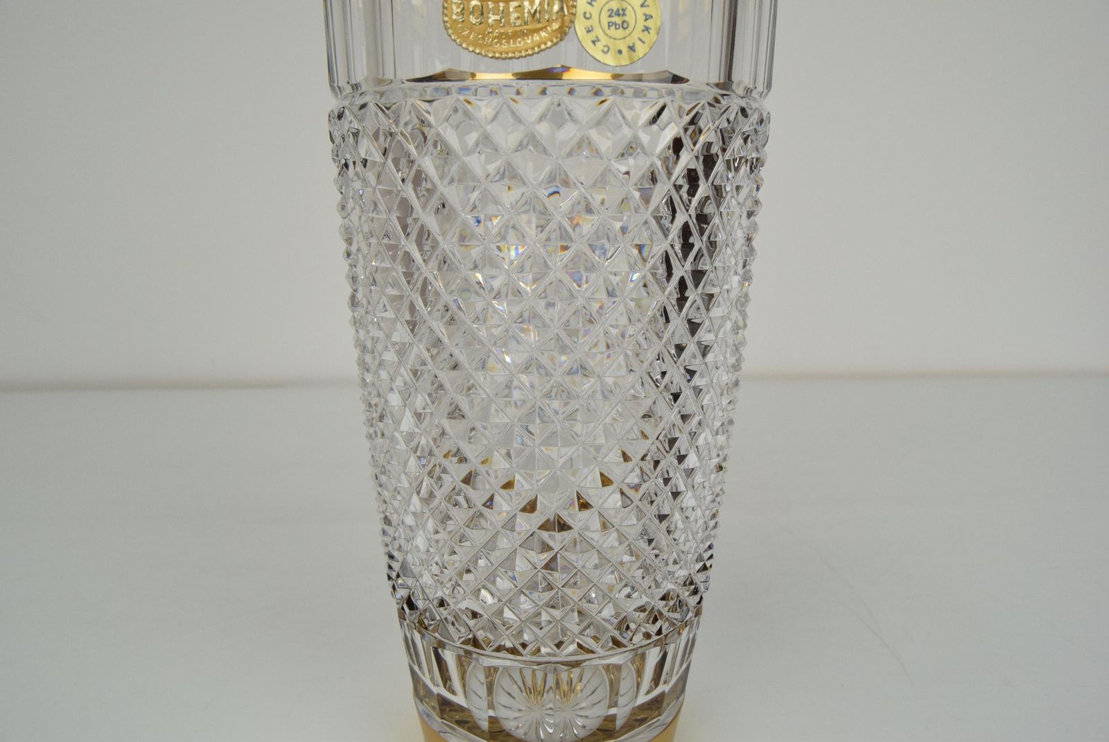 Mid Century Glass Vase,Bohemia Crystal,Circa 1960's. photo vinterior
