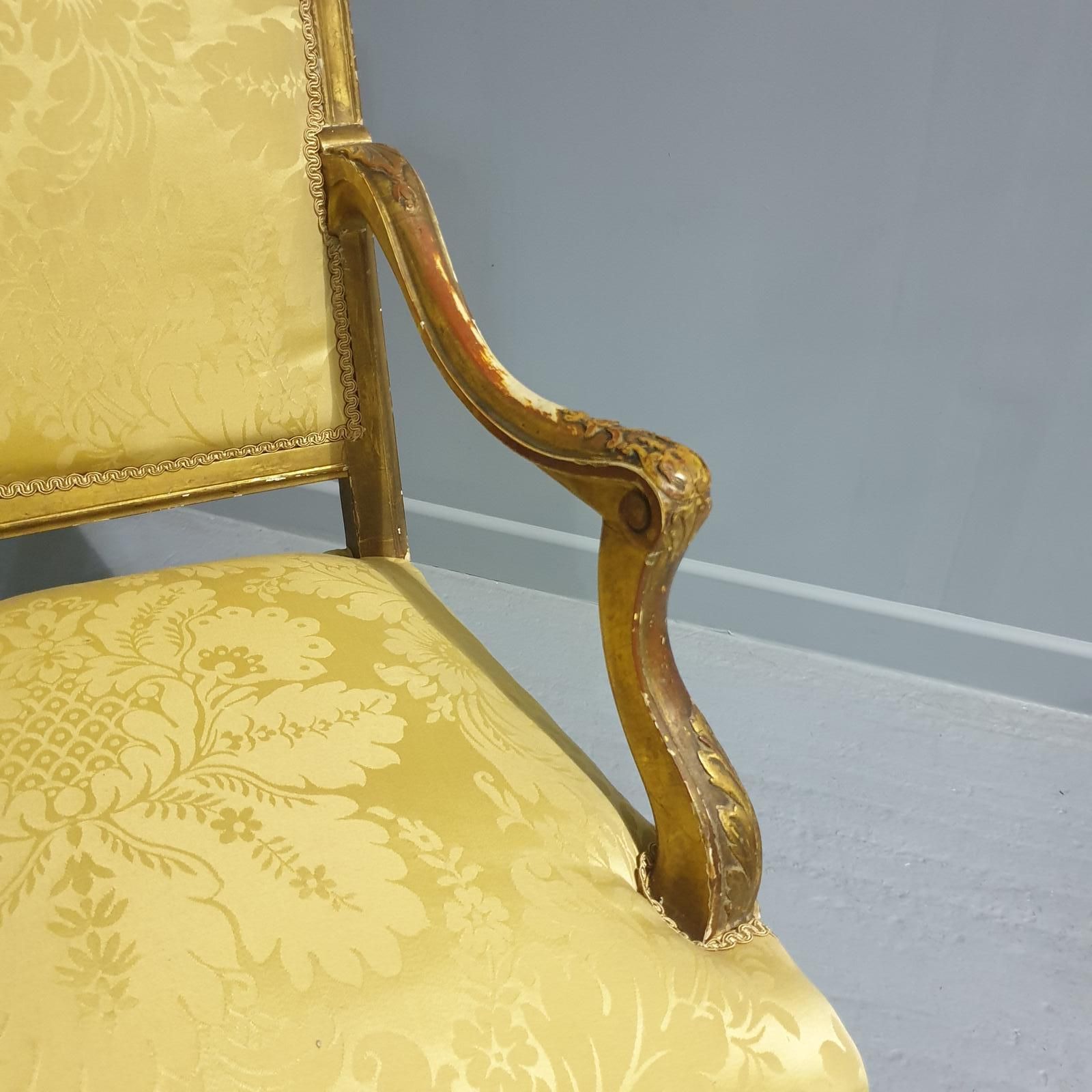 Superb Gilt Chair, 1800s, Antique photo Furniture