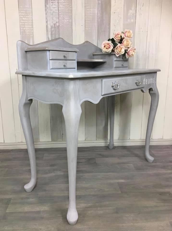 Hand Painted Bonheur Du Jour With Virginia Woolf Theme photo furniture