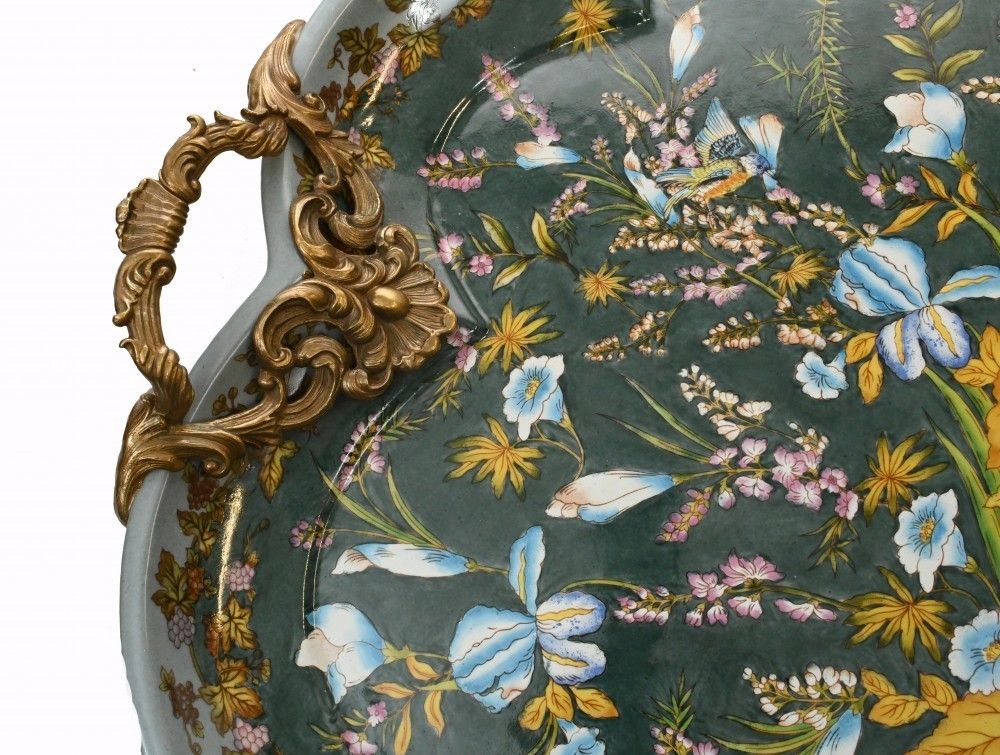 Art Nouveau Porcelain Tray French Floral Platter photo buy